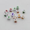DIY Jewelry Making 50pcs Colorful Heart Printed Loose Beads Necklaces Bracelet Beads with Big Hole Square Beads