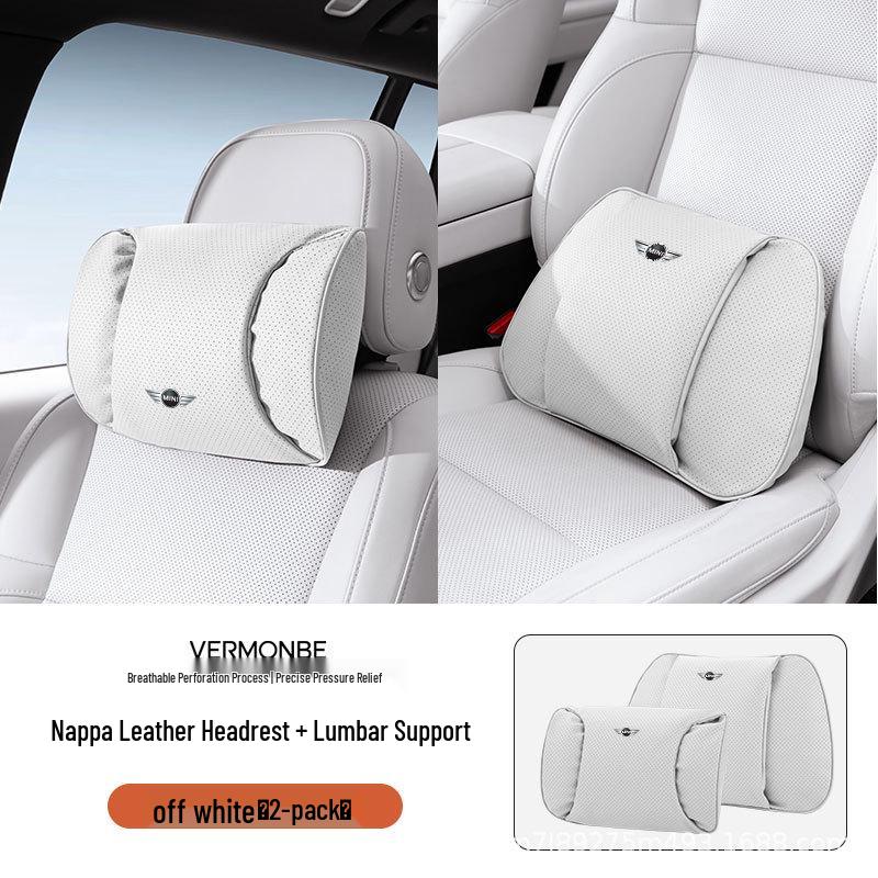 Compatible Headrest and Lumbar Support Cushion for BMW Mini Countryman/One/F54F60 - Neck Protection Pillow
