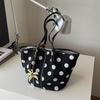 2026 Korean Polka Dot Tote Bag - Large Capacity Versatile Fashion Shoulder Bag for Women.
