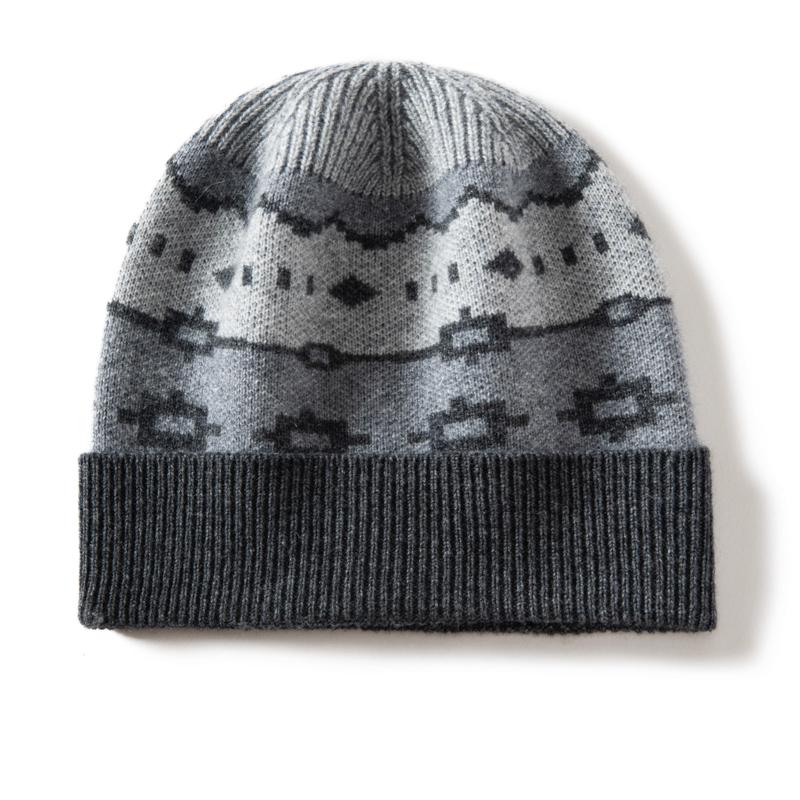 Women's 100% Cashmere Diamond Pattern Scarf and Hat Set Winter Thickened Multi FunctionEar-Protecting Knitted Two-Piece Ensemble