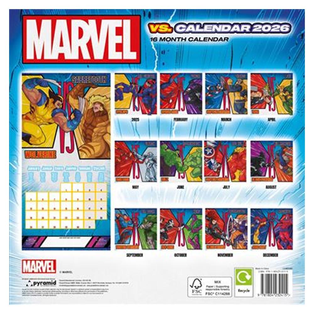 Marvel 2026 Square Calendar