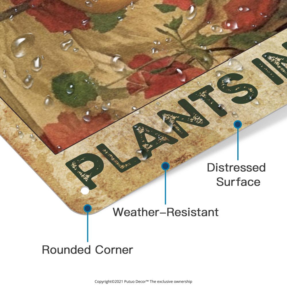 Metal Tin Sign for Garden Lovers - 'Some Girls Are Just Born with Plants In Their Souls' - Retro Wall Art Decor for Home, Yard