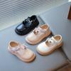 Spring and Autumn New Style Girls Sweet Bow Performance Soft Sole Leather Shoes