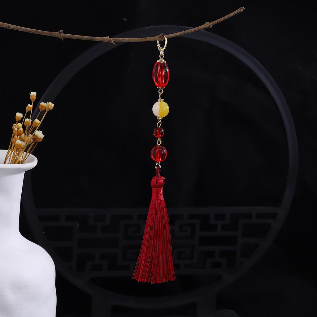 Butterfly Water Drop Pearl Fringed Ear Hook Female, Guochao Light Luxury Safety Buckle Ancient Cheongsam Earrings