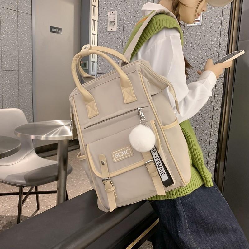 Large Capacity High Fashion Nylon Backpack For Girls With Computer Insert Pocket