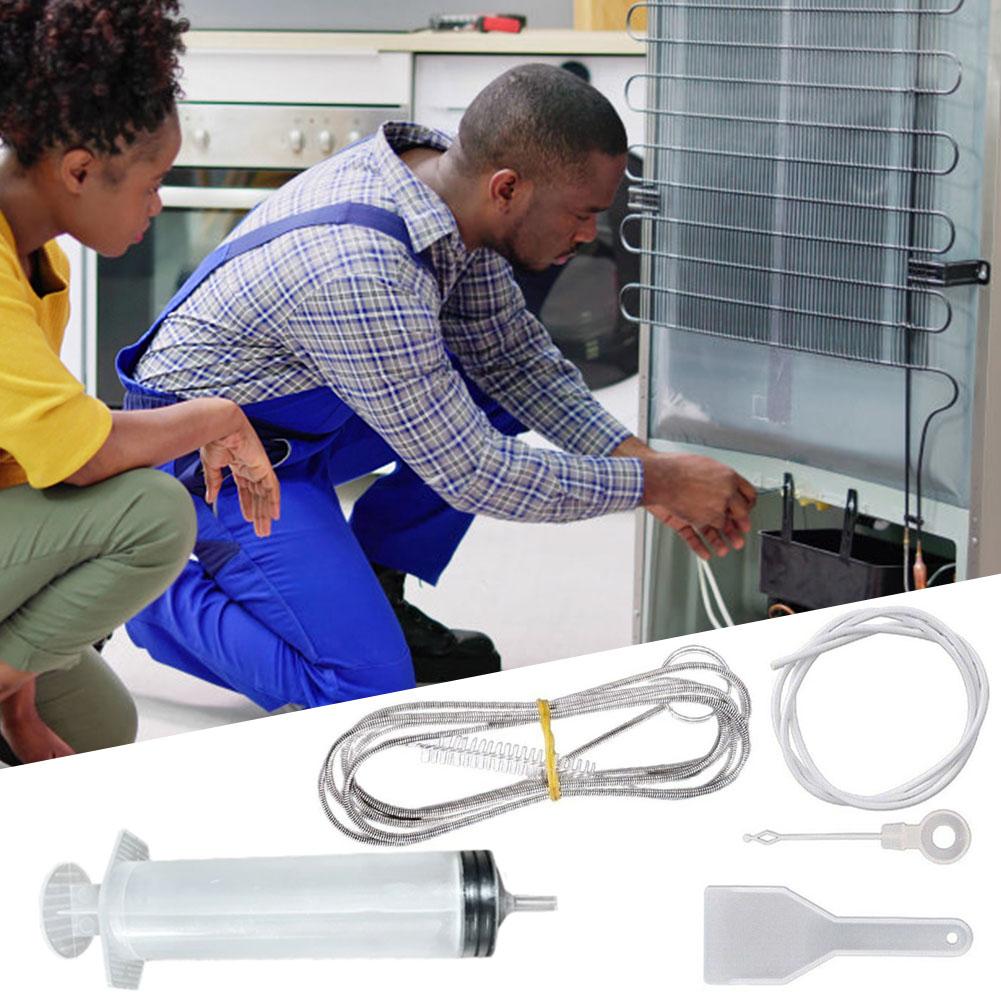 10Set Fridge Drain Hole Cleaning Tool Flexible Refrigerator Scrub Brush Reusable Fridge Drain Hole Dredging Remover Hose Shovel