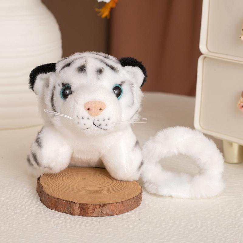 Cartoon Animal Tiger Leopard Bracelet Standing Shoulder Doll Plush Toy Panda Elephant Doll Girl Doll