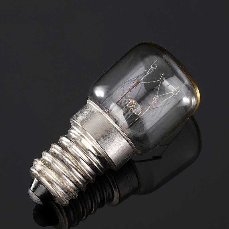 25W High-Heat 300°C Yellow Oven Light Bulb, Tungsten Filament, E14 Screw Base