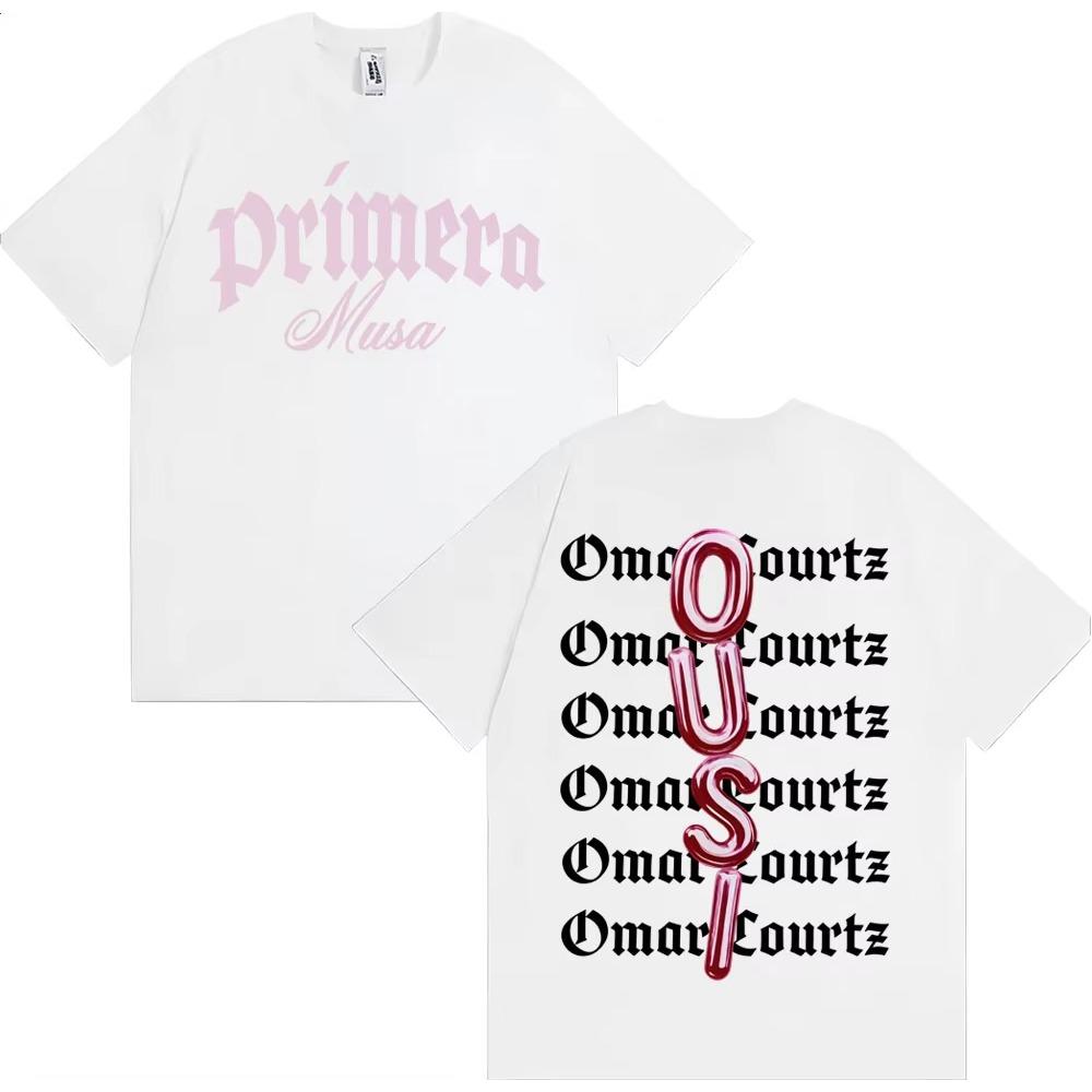 Omar Courtz Primera Musa Album Print T-Shirt Herren Damen Kleidung Vintage Kurzarm T-Shirts Lässig Bequem Baumwoll-T-Shirts