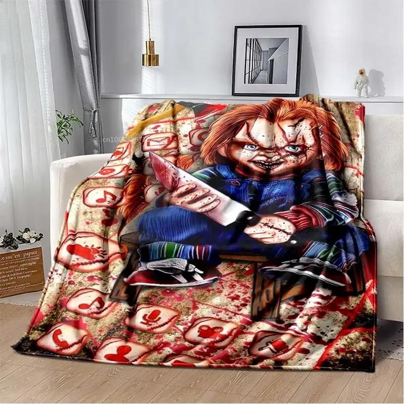 Child of Play Chucky Blanket Horror Movie Character Fleece Wearable Throw Blanket Bedding Home Decoration For Kids Adults