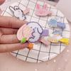 Adorable Cartoon Rabbit Hair Clips for Kids - Embroidered Bangs & Side Clips
