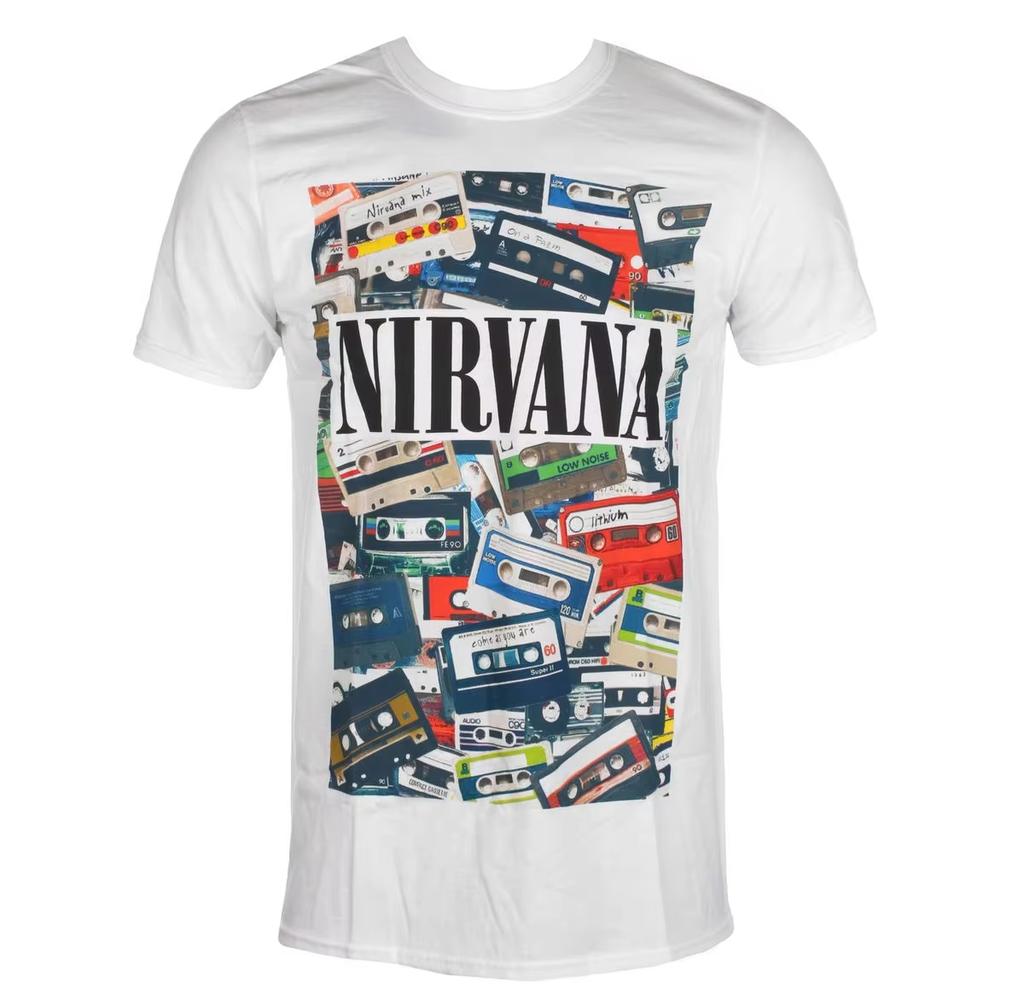 2026 Top Nirvana Gráfico Marca de Moda de Lujo Unisex Verano Manga Corta Algodón Camiseta para Mujeres y Hombres