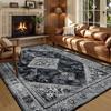 Persian American Black Carpet Large Area Living Room Decoration Home Retro Ethnic Bedroom Rug Cloakroom Lounge Soft Mat Washable