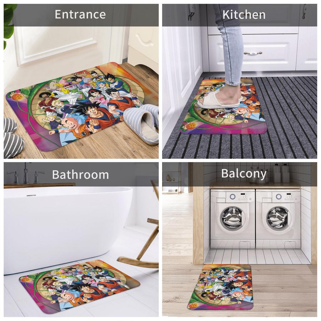 DragonBall Anime Dragon Ball Front Door Mat Anti-Slip Outdoor Waterproof Doormat Floor Bathroom Entrance Rug Carpet