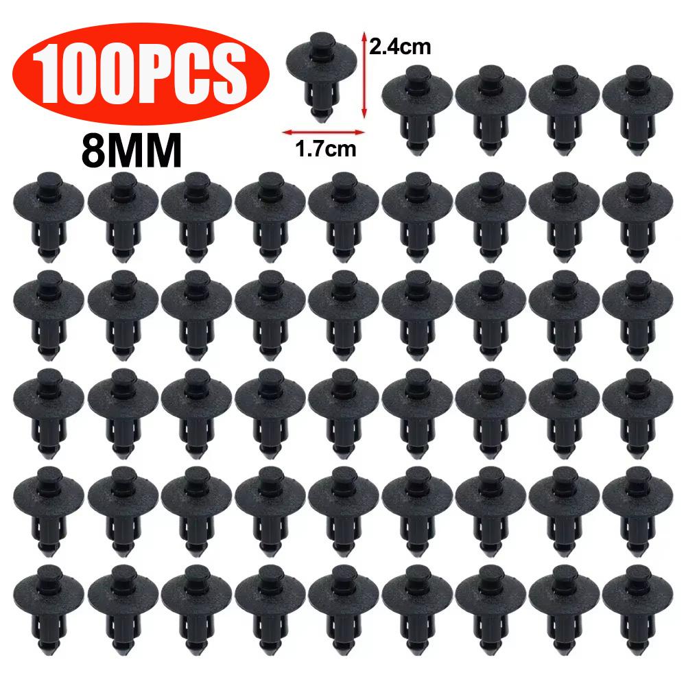 Car Hole Plastic Rivets Fastener Push Clip Black Auto Vehicle Door Trim Panel Retainer Fastener Clip Car Accessory 6mm/7mm/8mm