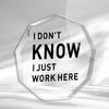 "Just Working Here" HR Desk Sign - Humorous Acrylic Office Decor