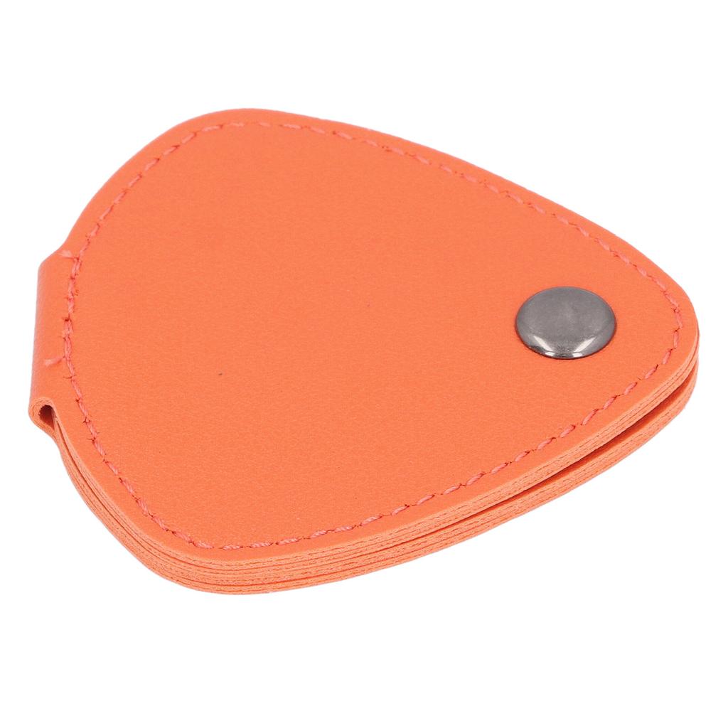 Guitar Pick Storage Bag 6 Slots Container PU Leather Metal Buckle Picks Holder Pouch for Daily Performance Use Orange