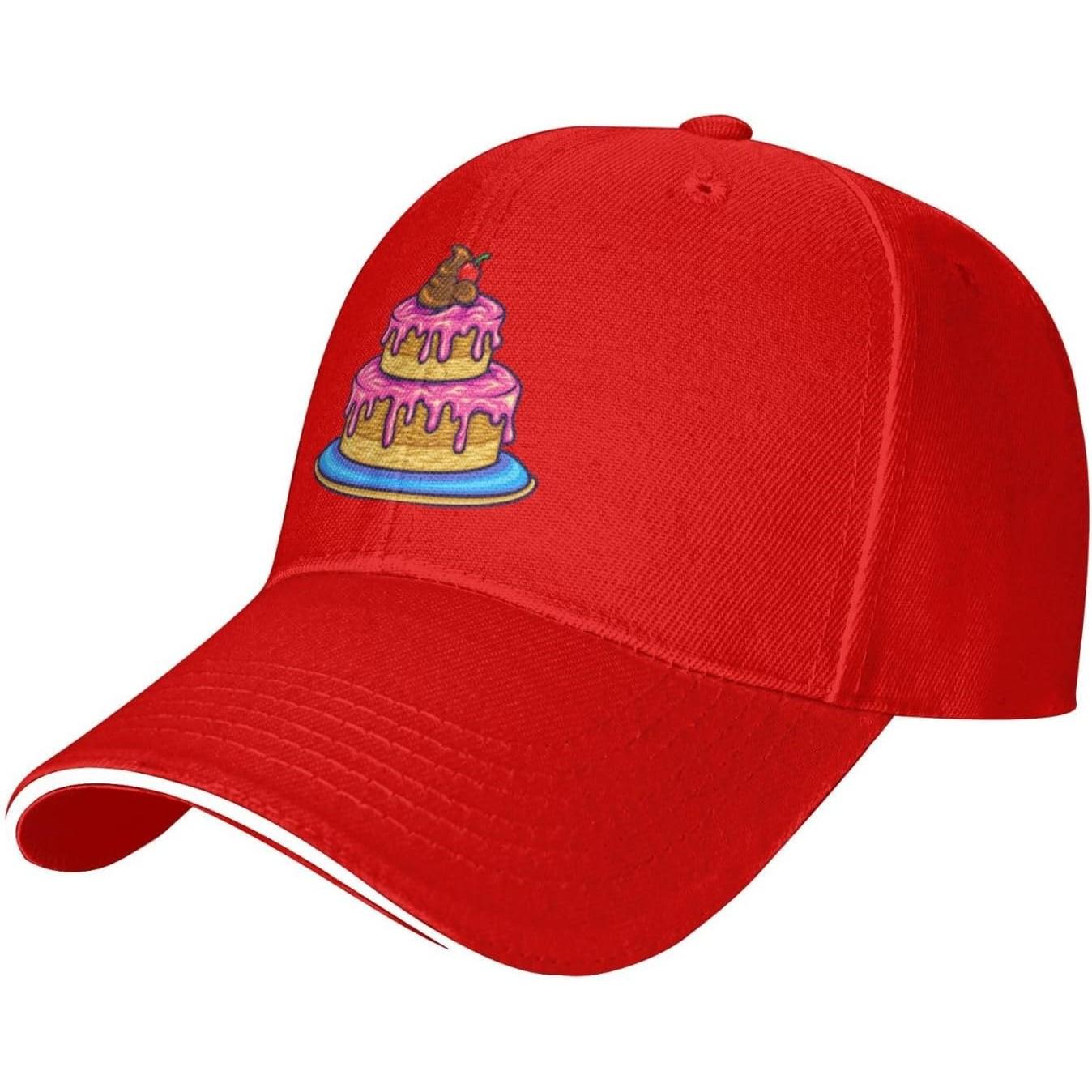 Poop Cherry Cake Baseball Cap Unisex Polyester Sun Hat Adjustable Casual Golf Cap Adjustable