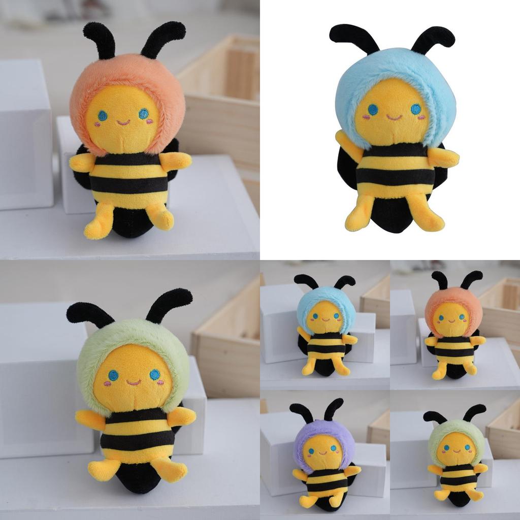 Adorable Plush Honeybee Keychain Cute Cartoon Couple Bag Charm Car Keyring Wholesale
