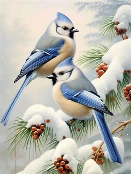 Diamond Art Painting Bird Animal 5D Diy Embroidery Mosaic Tree Snow Full Square Round Handmade Home Decor
