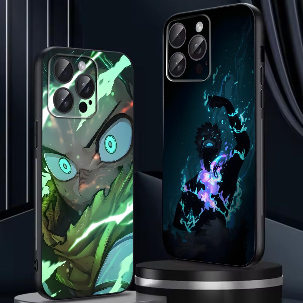 Phone Case For iPhone 16 16e 15 14 13 12 11 Plus Mini Pro Max Deku My Hero Academia  Soft black Shockproof Cover