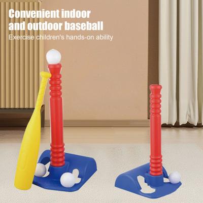 Dziecięcy zestaw do baseballa z 4 piłkami i wyrzutnią Zestaw T-ball dla malucha Interaktywna gra w baseball Kompletny mini zestaw do baseballa