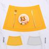 Fan Shaped Round Table Dining Mat, Leather PU Table Mat, Waterproof and Heat-insulating Mat, Hotel Western Dual Color Tableware Mat