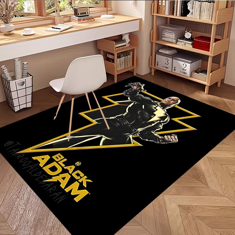 Black Adam Print Rug, Washable Floor Carpet, For Entryway Dorm Laundry Room Office Study, Home Decor Birthday Christmas Gift