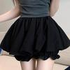 White Spicy Petite High Waist A-line Fluffy Skirt - Anti-Exposure Short Skirt for Women, Spring/Summer