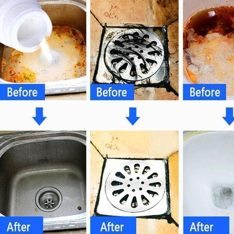 Powerful Pipeline Dredging Agent – Sink & Bathroom Drain Cleaner for Toilets, Wash Basins, Sewer Pipes & Floor Drains, Removes Hair, Soap Scum & Clogs