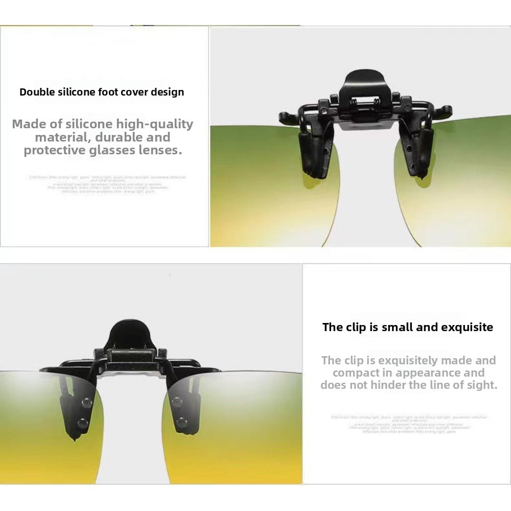 Sunglasses clip type myopia glasses polarized light color-changing sunglasses for men and women driving fishing day and night night vision