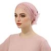 Plain Color Silk Cotton Head Cover With Sunshade And Elastic Band For Casual Wear