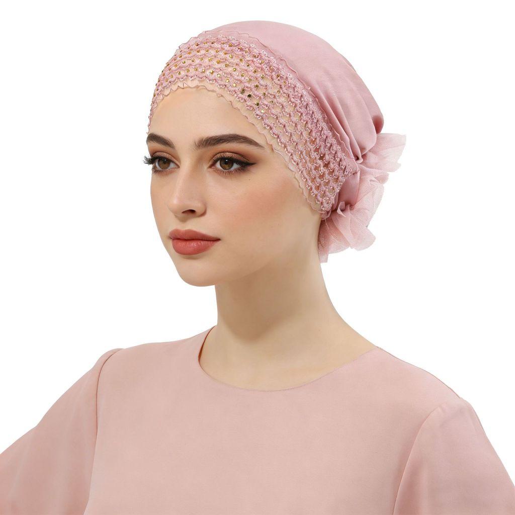 Plain Color Silk Cotton Head Cover With Sunshade And Elastic Band For Casual Wear