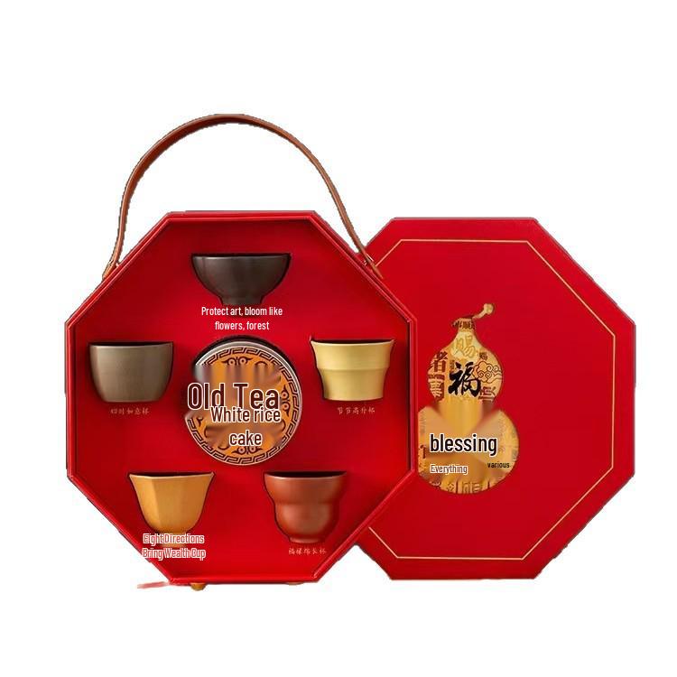 Yixing Five Blessings Song Dynasty Inspired Kiln Master Zisha Gongfu Tea Cup Set