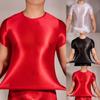 Comfortable Mens T-Shirt Nylon See Through Sexy Shiny