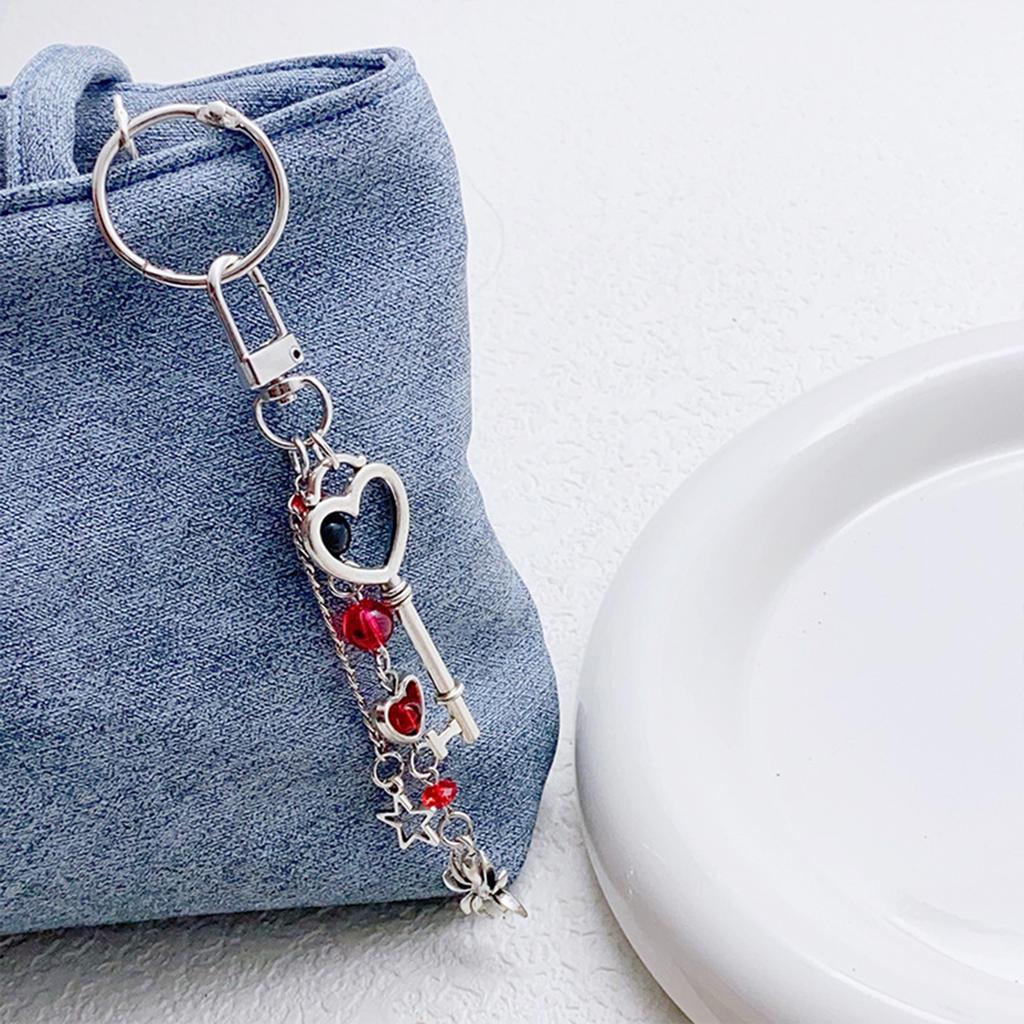 Fashionable Beaded Keychain Charm With Acrylic Pendant Bag Keychain Keyring Elegant Women's Fashion Accessory