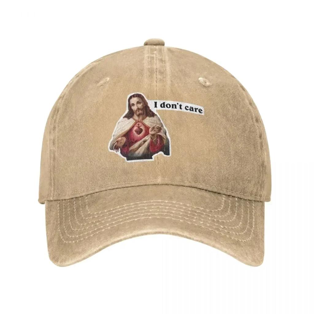 Jesus I Don't Care Meme Accessories Unisex Baseball Caps Funny Hats Vintage All Seasons Travel Soft Sun
