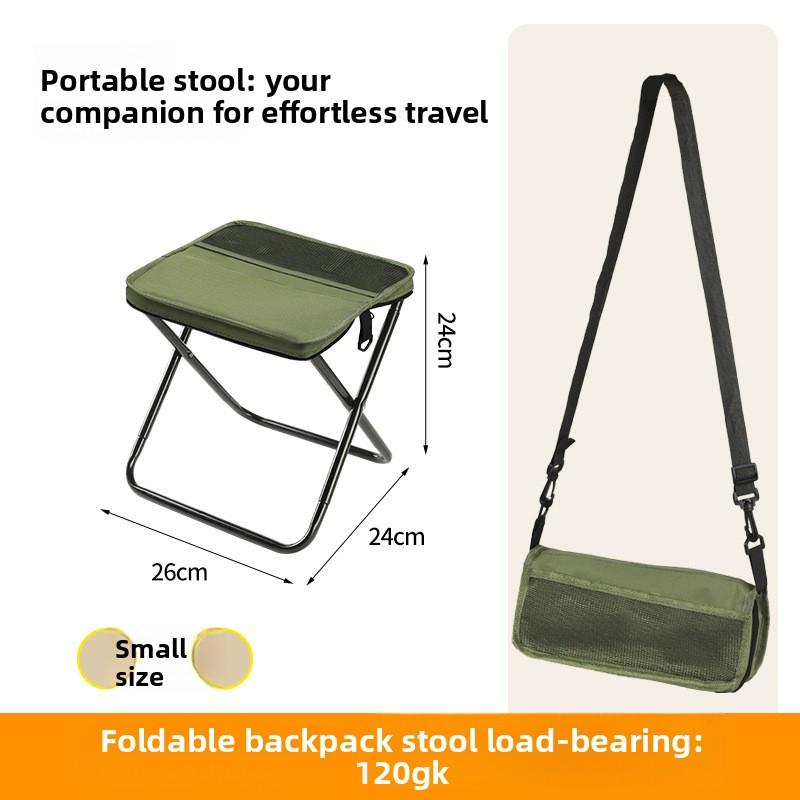Outdoor Backpack Folding Stool Pencil Bag Stool Portable Simple Camping Equipment Satchel Stool Sports Folding Chair Handbag