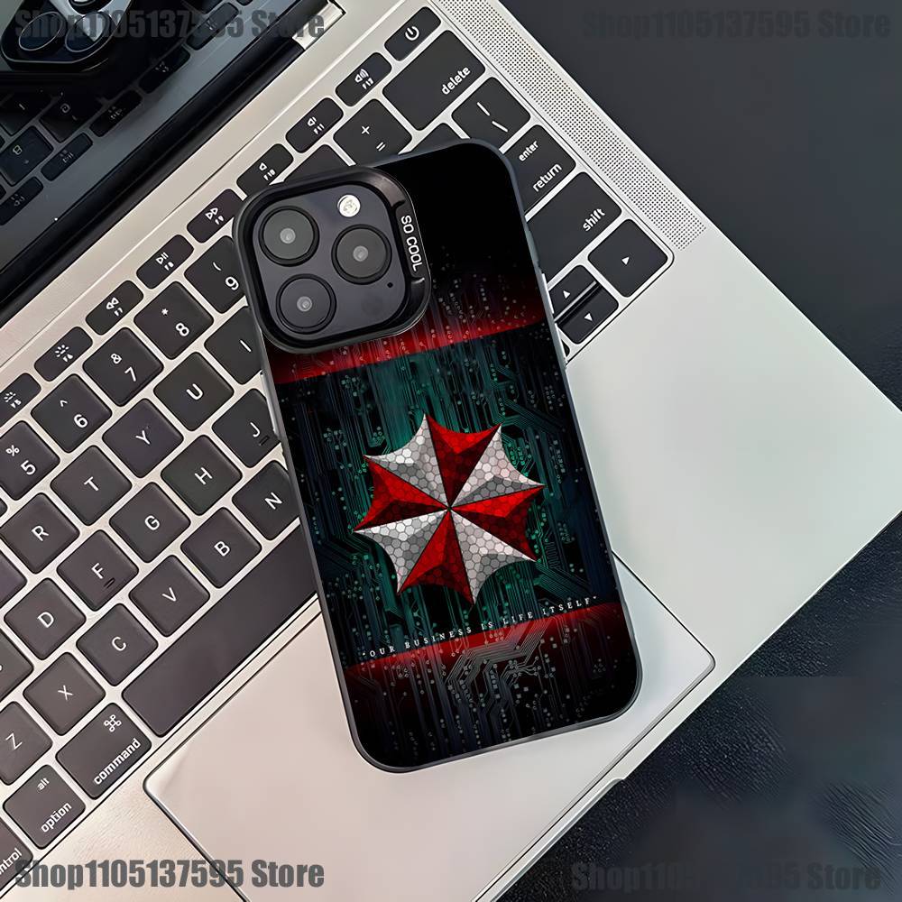 U-Umbrella Corporation Handyhülle Für iPhone 17,16,15,14,13,12,11,Pro,XS,Max,Plus,Mini,SE4,E Schwarz Matt Stoßfeste Hülle