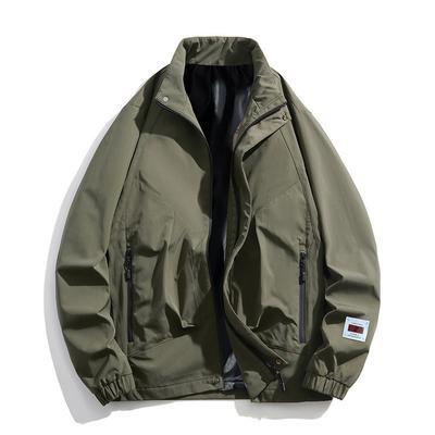 Men's Jacket Spring and Autumn New Korean Style Trendy Casual Loose Fashionable Stand-up Collar Handsome Casual Waterproof Jacket for Men