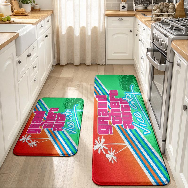 Grand Theft Auto2 Flannel Kitchen Mat Christmas Soft Area Rug Non Slip Floor Carpet Home Decoration