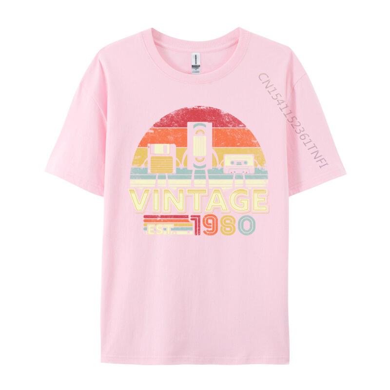 1980 Shirt Vintage 40th Birthday Funny Music Tech Europe Autumn Tops & Tees Normal T-Shirt Cute Birthday T Shirts Top Quality
