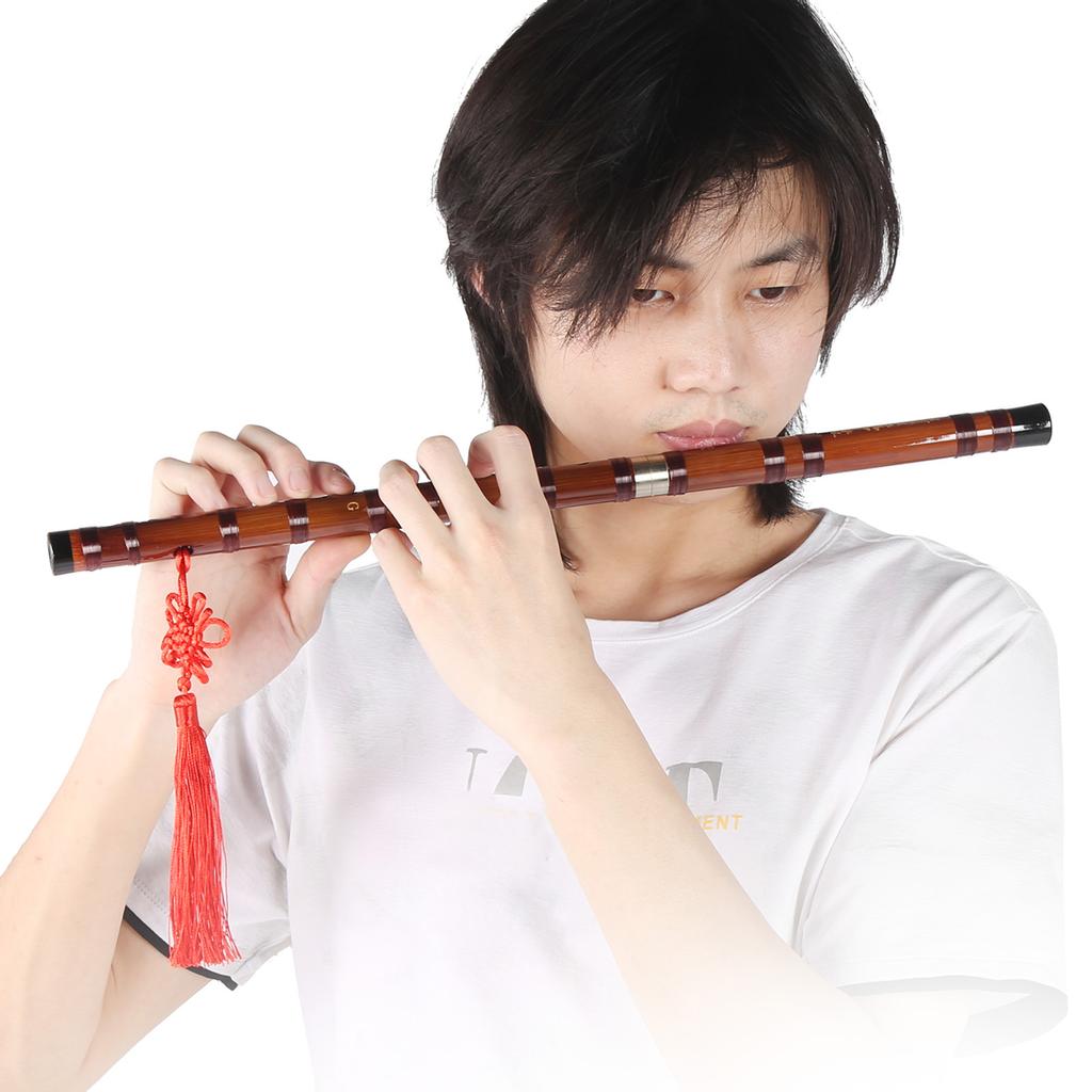 GKey Bamboo Flute Dry Bitter Traditional Orchestral Instrument Set with Storage Box ZD02