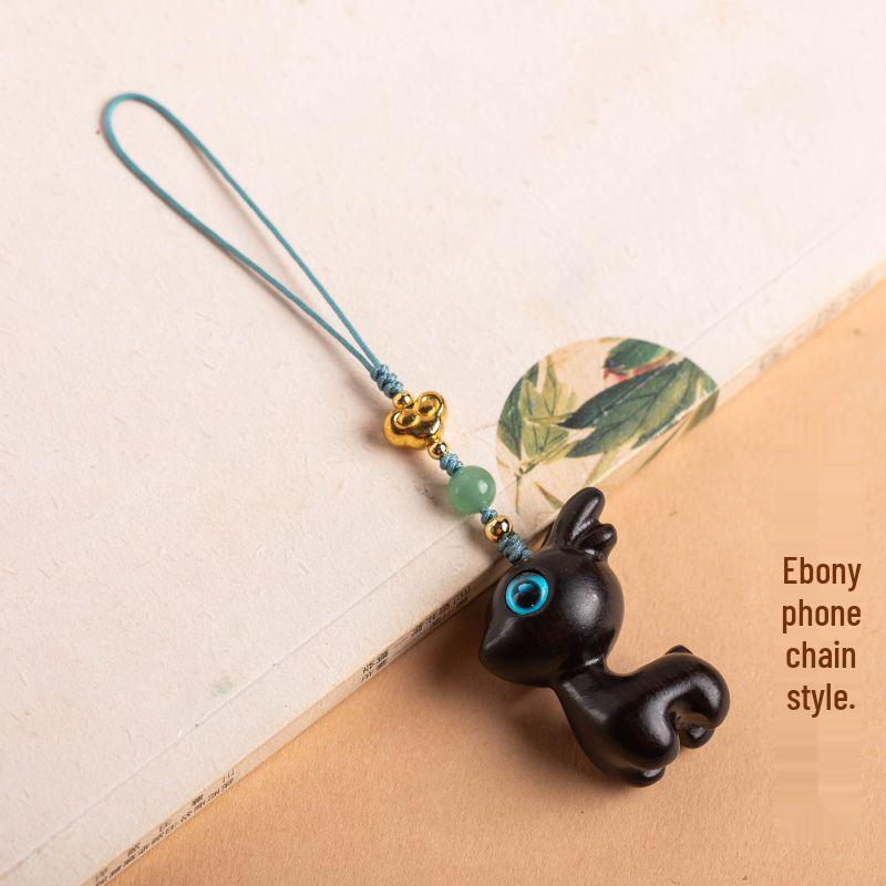 Deer Road Sandalwood Keychain: Cute Deer Pendant Lanyard for Phones - Creative Gift for Men & Women