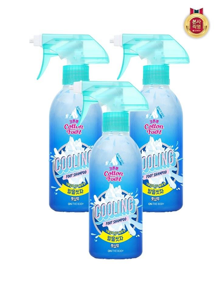 ON THE BODY Cotton Foot Foot Wash Cooling Shampoo 385ML x 3