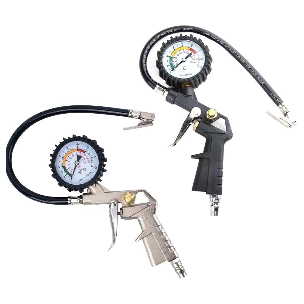 220Psi/16Bar Car Tire Pressure Multi-Function Tire Pressure Monitoring Tool Air Pressure Gauge Suitable For Air Compressor Tire Chucks 1