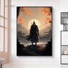 Japanischer Samurai Abstrakte Kunst Leinwandmalerei Samurai Poster und Drucke Wandkunst Bilder für Heimwanddekor Kunstgemälde