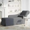 Vidaxl Chaise Longue With Cushion, Dark Gray, Velvety