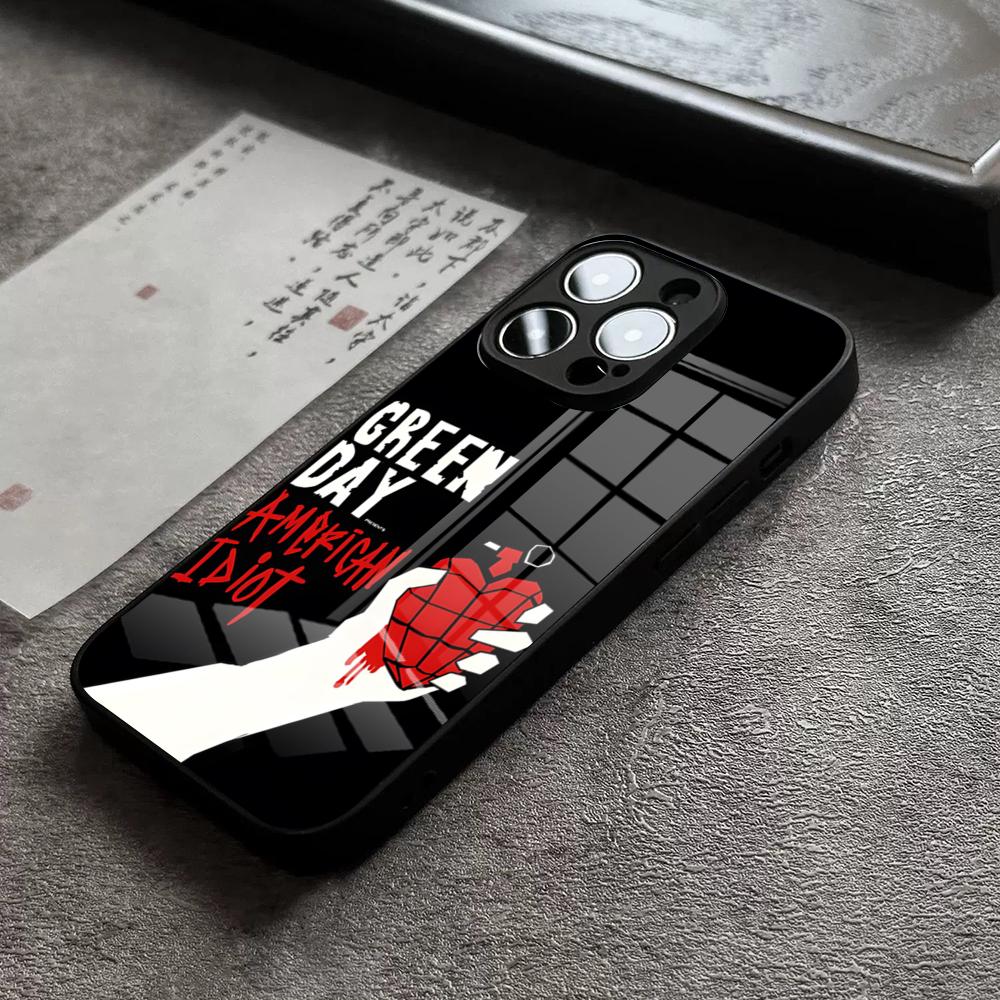 G-Green Day Band Phone Case For 17 Pro Max IPhone 16 Pro 15 12 11 13 Mini X XR XS 14 Plus SE Glass Cover