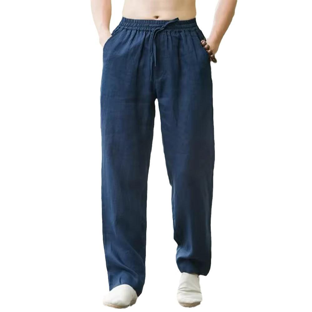 Men's Chinese Style Retro Summer Casual Straight-Leg Pants